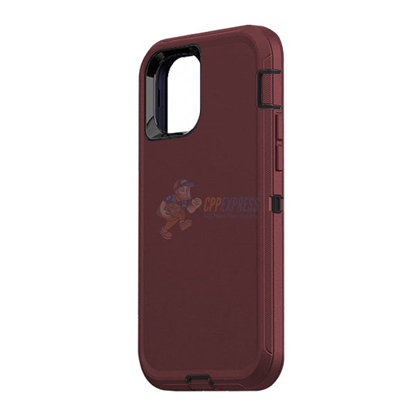 iPhone 12 / iPhone 12 Pro 6.1" Shockproof Defender Case Cover - Burgundy