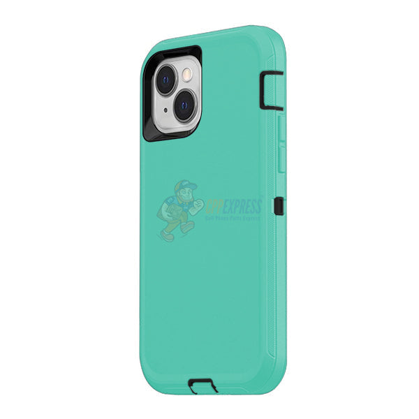 iPhone 13 Shockproof Defender Case Cover - Light Blue