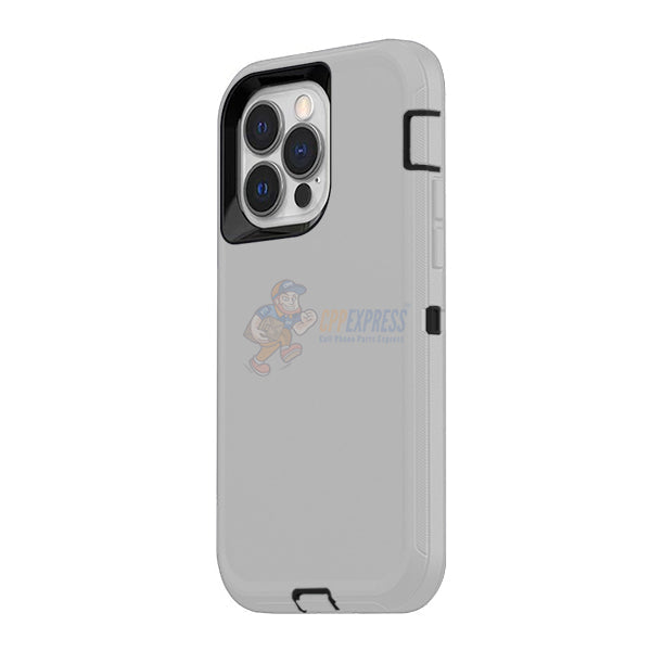 iPhone 13 Pro Shockproof Defender Case Cover - Light Gray