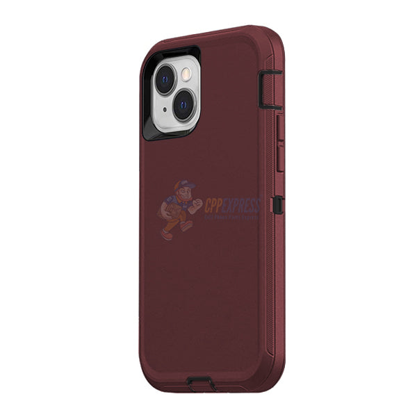 iPhone 14 Plus Shockproof Defender Case Cover - Burgundy