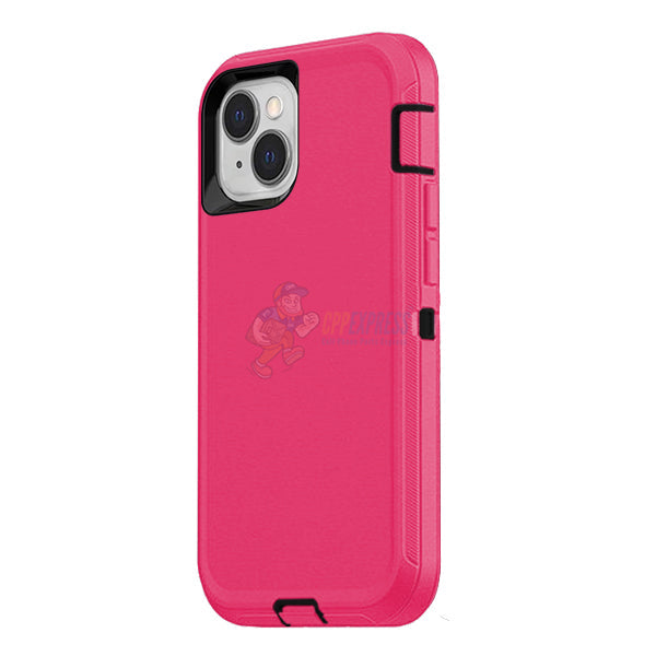 iPhone 15 Shockproof Defender Case Cover - Hot Pink
