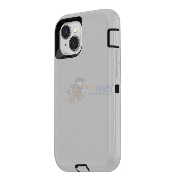iPhone 15 Shockproof Defender Case Cover - Light Gray