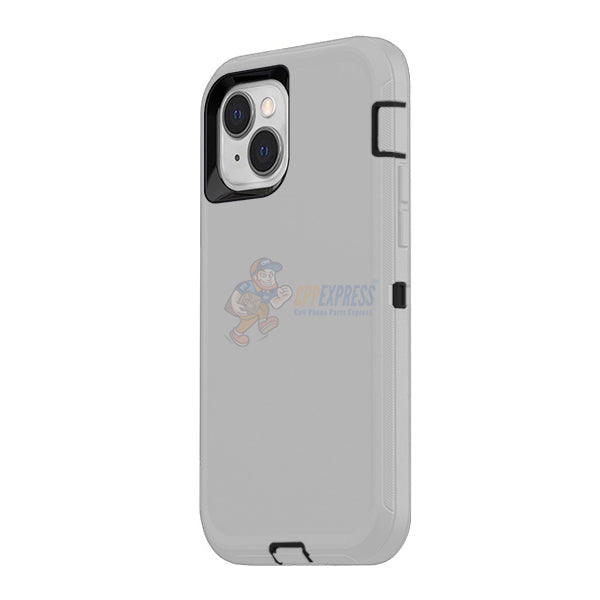 iPhone 15 Plus Shockproof Defender Case Cover - Light Gray