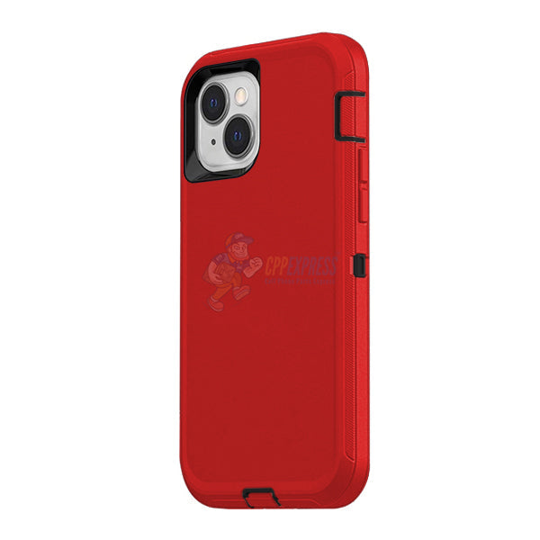 iPhone 15 Plus Shockproof Defender Case Cover - Red