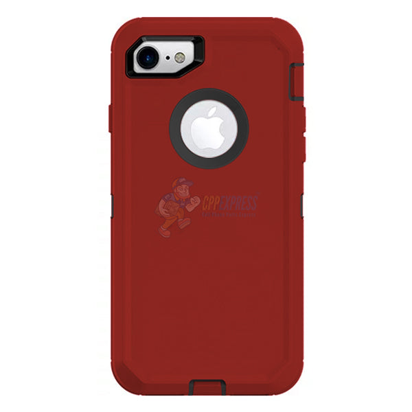 iPhone 7 / iPhone 8 Shockproof Defender Case Cover - Red