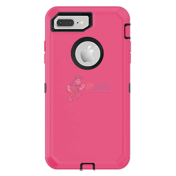 iPhone 7 Plus / iPhone 8 Plus Shockproof Defender Case Cover - Hot Pink