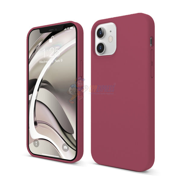 iPhone 12 6.1" Slim Soft Silicone Protective ShockProof Case Cover - Burgundy