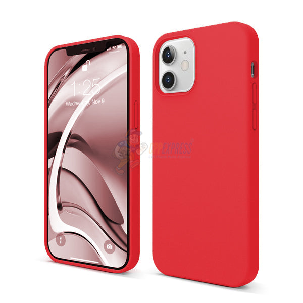 iPhone 12 / iPhone 12 Pro 6.1" Slim Soft Silicone Protective ShockProof Case Cover - Peach/Red
